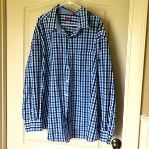 Izod men’s button up blue check 4XL
